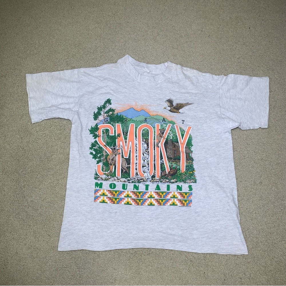 Vintage 1992 Great Smoky Mountain Cotton Gray T-Shirt Men’s Size XL